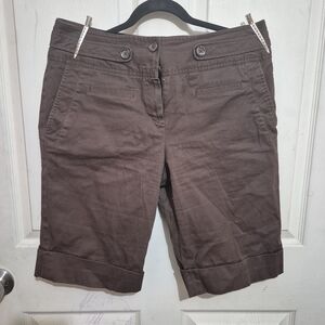 Larry Levine Dark Brown Women's Bermudas